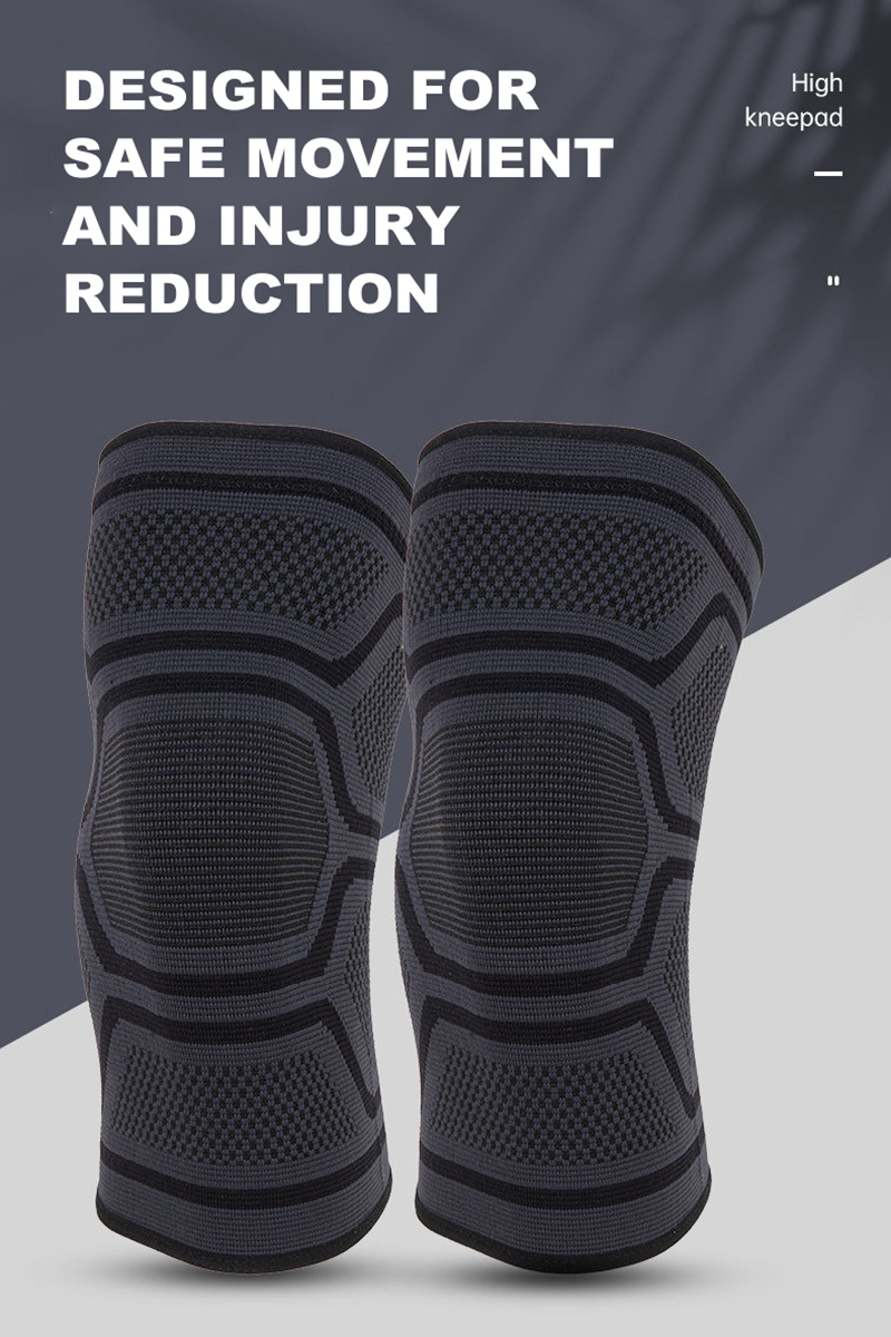 1pair Sports Knee Support Protector Elastic Bandage Pressurized Knee Pads Thickened EVA Anti-collision Sponge Sports Fitness Knee Pads