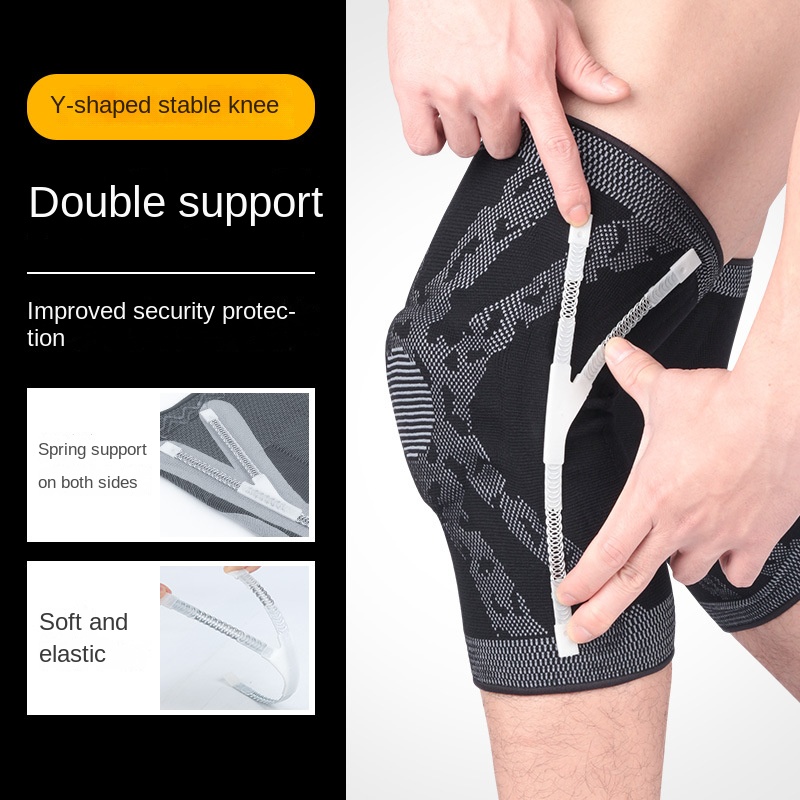 1 PC Knee Patella Protector Brace Silicone Spring Basketball Running Compression Knee Sleeve Support Pad Sports Brace Kneepads