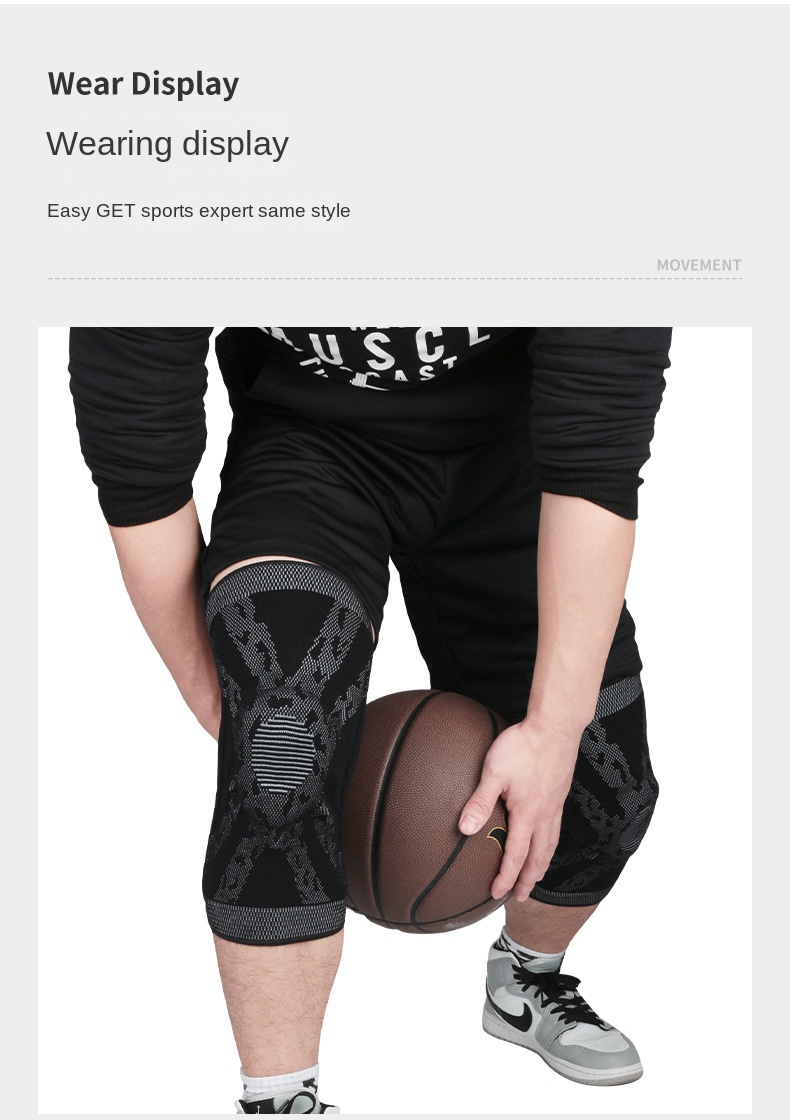 1 PC Knee Patella Protector Brace Silicone Spring Basketball Running Compression Knee Sleeve Support Pad Sports Brace Kneepads