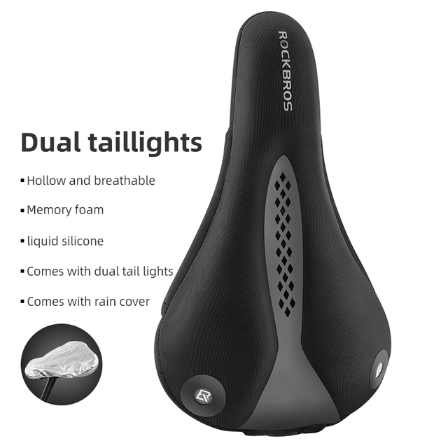 Bicycle Saddle Cover MTB  With Rear Light Road Bike Seat Saddle Breathable Comfortable Cushion Cycling Saddle Cover