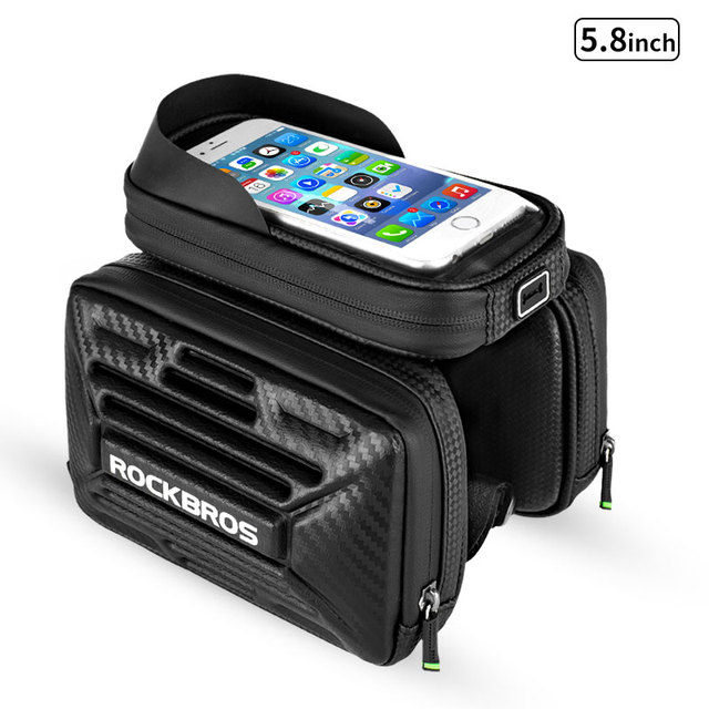 Bicycle Bag Carbon Pattern Touch Screen Bike Phone Bag MTB Road Tube Bag Saddle Bag For 6.2inch Bicycle Accessories Multifunctional Bags