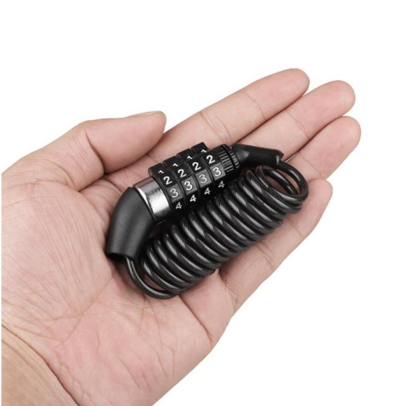Bicycle Lock 4 Digit Combination Code Steel Cable Security Password Cycling Bike Bike Helmet Lock Portable Cable Backpack Lock