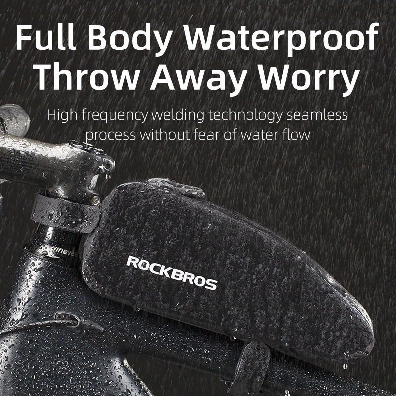 Bicycle Bag Rainproof Top Front Tube Parcel Big Capacity Nylon Ultralight Portable Doube Zipper Pocket  Bike Accessory Multifunctional Bags