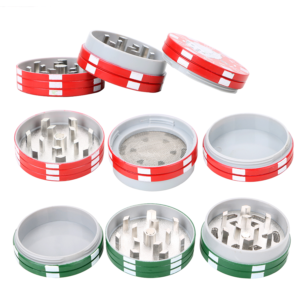 Kitchen & Dining room appliances 3-layer Poker Chip Style Spice Weed Cutter Smoking Pipe Accessories Tobacco Grinder Gadget Herb Cutter Cigarette Accessories