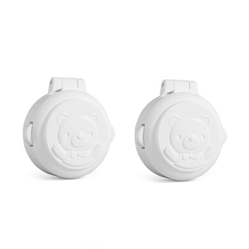 2PC Lovely Bear Child Safety Locks Washing Machine Button Covers Baby Proofing Safety Locks Latch for Toilet Trash Cans
