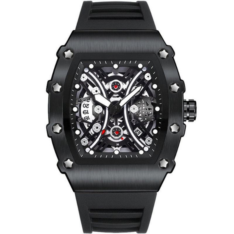 Business Mens Watches Luxury Big Dial Waterproof Creative Black Quartz Male Wristwatch