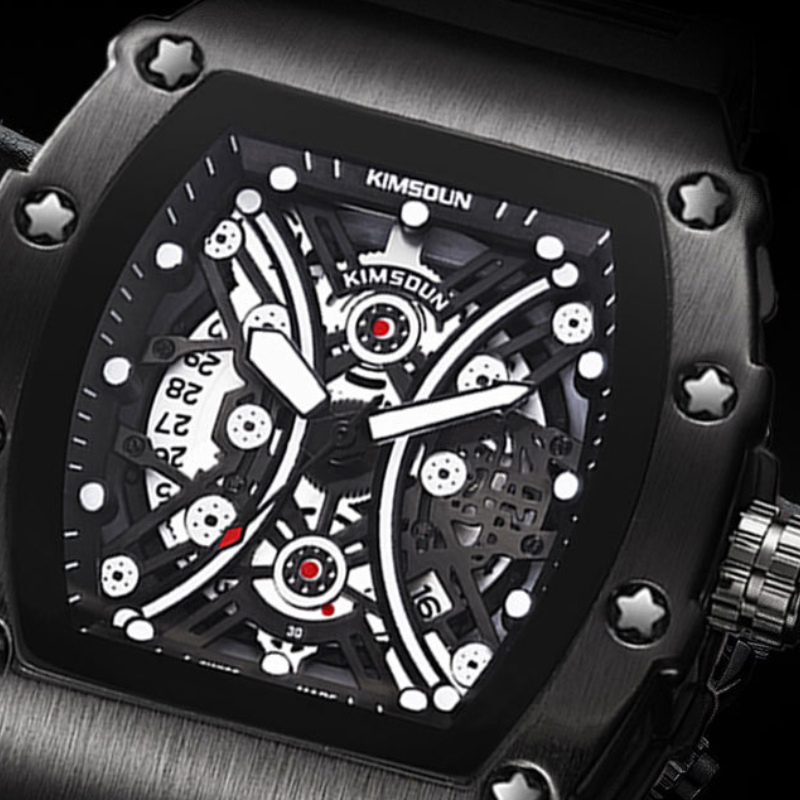 Business Mens Watches Luxury Big Dial Waterproof Creative Black Quartz Male Wristwatch