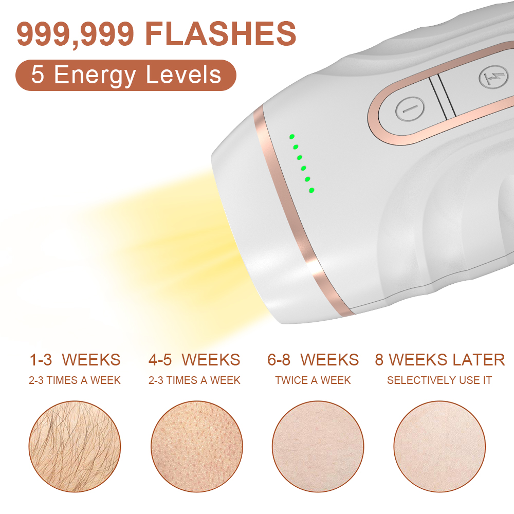 Permanent 990000 Flashes New Laser Epilator IPL Photoepilator Laser Hair Removal Painless electric shaving White