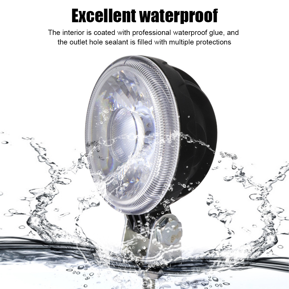 2PCS LED COB Work Light Round LED Pod Light Spotlight Super Bright White Amber Running Light for Cars Motorcycles