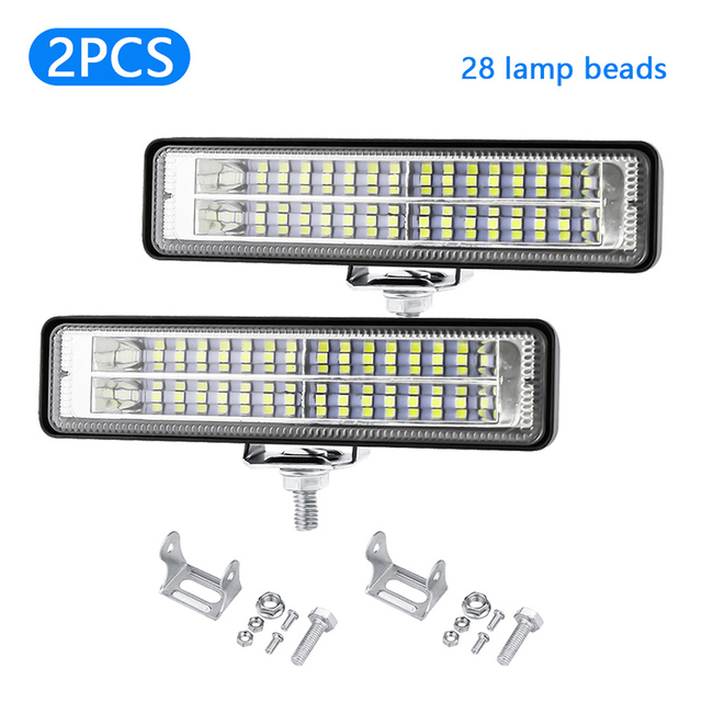 2pc 12V Car Led Work Light Bar Off Road Fog Lamp 84W DRL Spot Flood For Trucks ATV SUV Spotlight Auto Daytime Running Lights