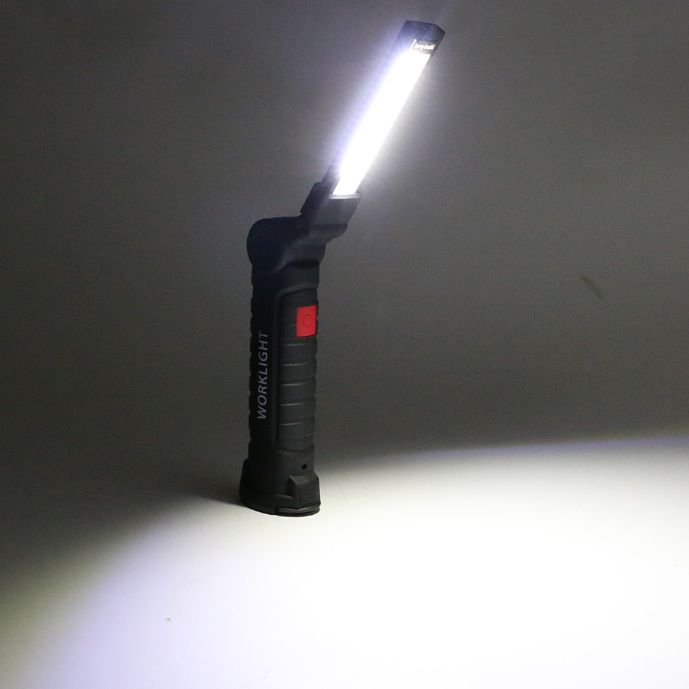 COB LED Flashlight Portable USB Rechargeable 5 Mode Car Working Light Magnetic Torch Hanging Hook Lamp For Repairing Camping