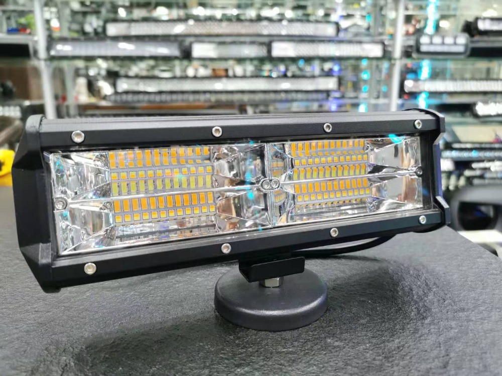 2pc 13Inch 180W Strobe Flash Car LED Work Light Bar Amber White Combo Beam for Offroad 4x4 Truck SUV ATV Boat 24V