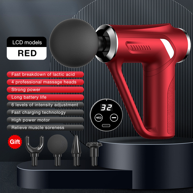 Massage Gun 32 Levels Deep Tissue Neck Body Back Muscle Sport Electric Pistol Massager Exercise Relaxation Pain Relief