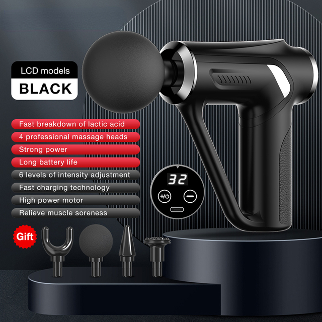 Massage Gun 32 Levels Deep Tissue Neck Body Back Muscle Sport Electric Pistol Massager Exercise Relaxation Pain Relief