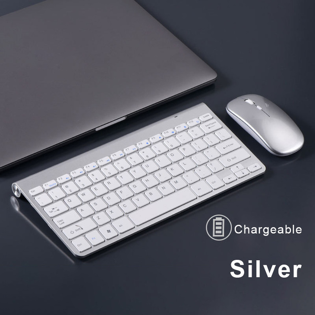 Mouse Keyboard for Mac Apple Apple PC Charging Office Keyboard Mini 2.4G Wireless Keyboard + Mouse Set Waterproof PC Gaming Mice