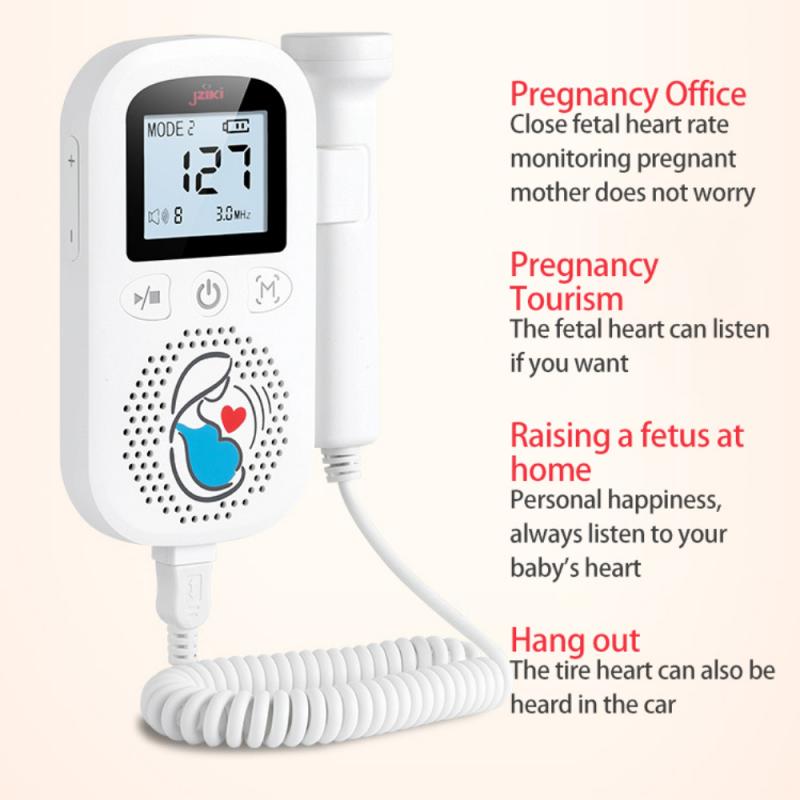 Maternity Home Fetal Doppler Heartbeat Detector Measure Pregnant Women Heart Rate Sound Movement Instrument Health Care Tools