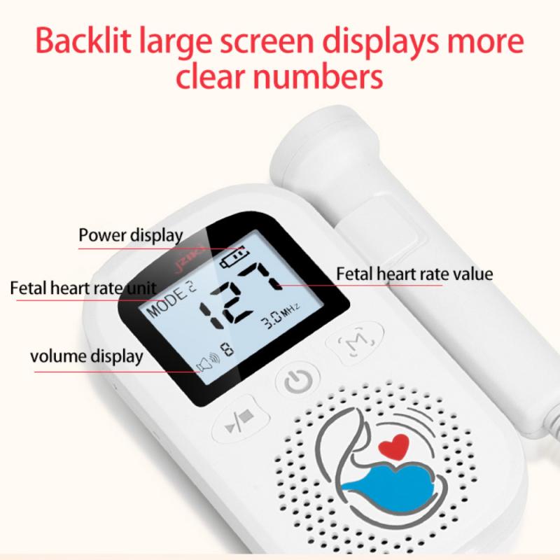 Maternity Home Fetal Doppler Heartbeat Detector Measure Pregnant Women Heart Rate Sound Movement Instrument Health Care Tools