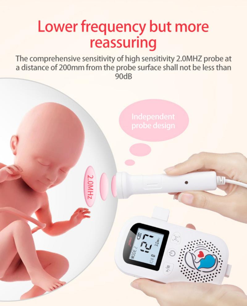 Maternity Home Fetal Doppler Heartbeat Detector Measure Pregnant Women Heart Rate Sound Movement Instrument Health Care Tools