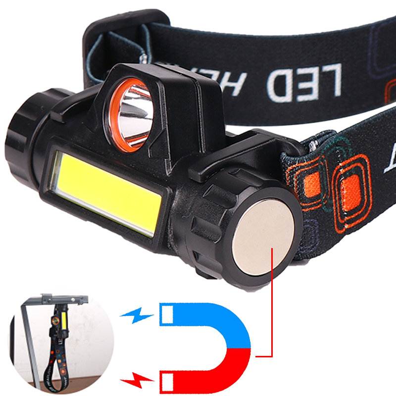 Waterproof LED headlamp work light 2 light mode with magnet headlight  suit for fishing, camping