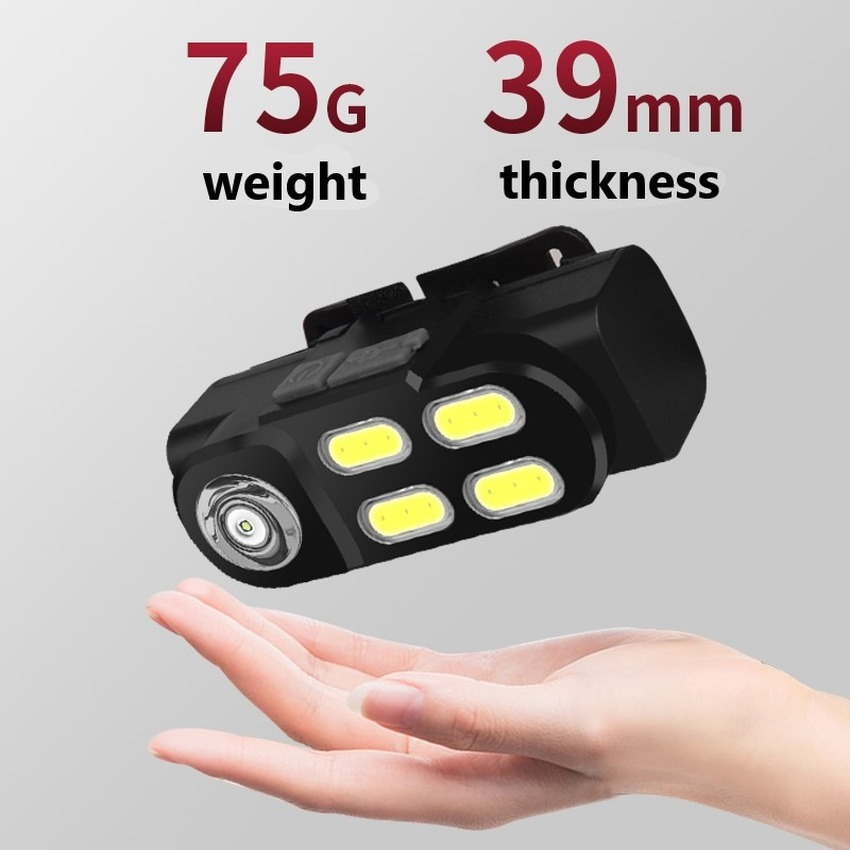 1pc  Mini LED Headlamp 4COB  Work Light Rechargeable Waterproof Headlight Use for Fishing Camping Flashlight head lamp