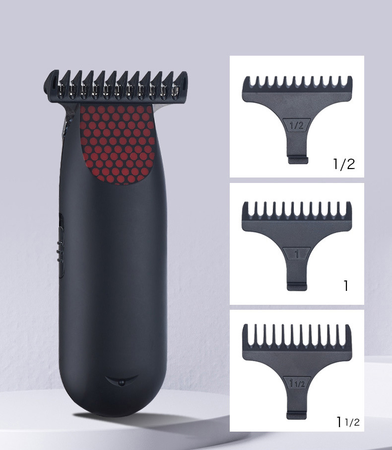 Rechargeable Bald Clipper 0 MM T Steel Blade Cutter Barber Shop Professional Hair Trimmer For Men Kits Beard 3 Guide Combs Mini