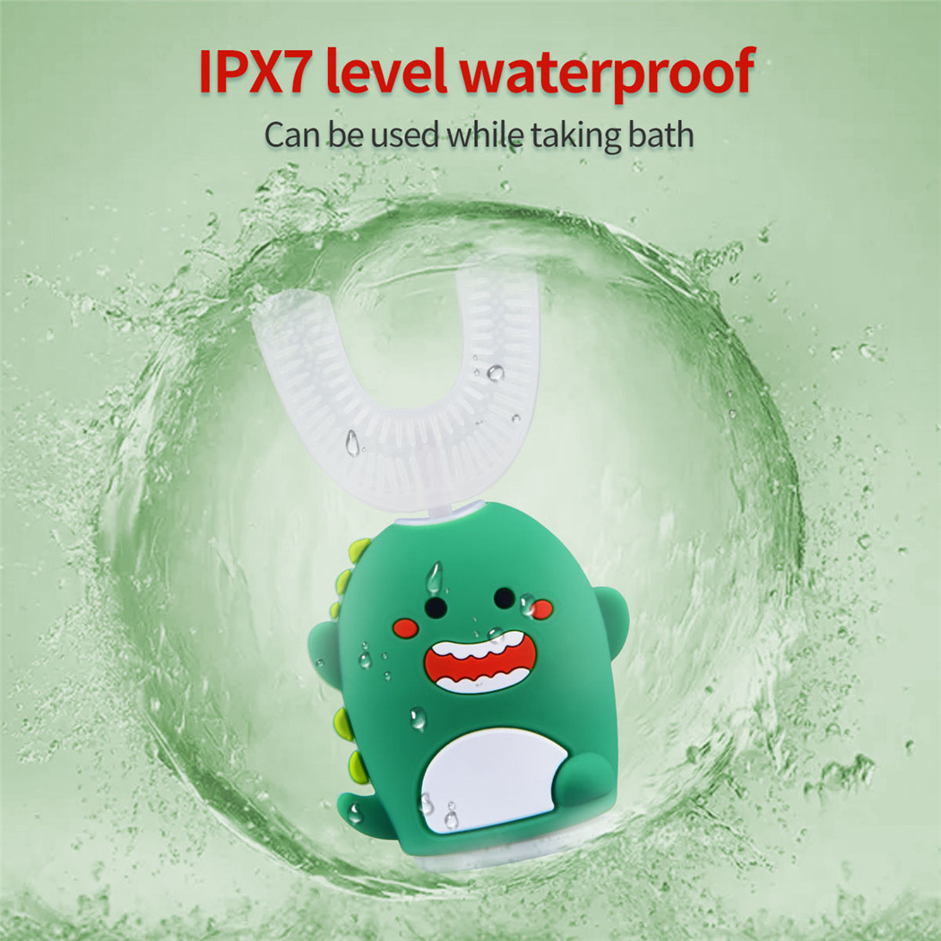 CkeyiN 2in1 Smart U Shape Sonic Kids Electric Toothbrush 360 Degress Automatic Tooth Brush Teeth Whitening Cleaning Rechargeable