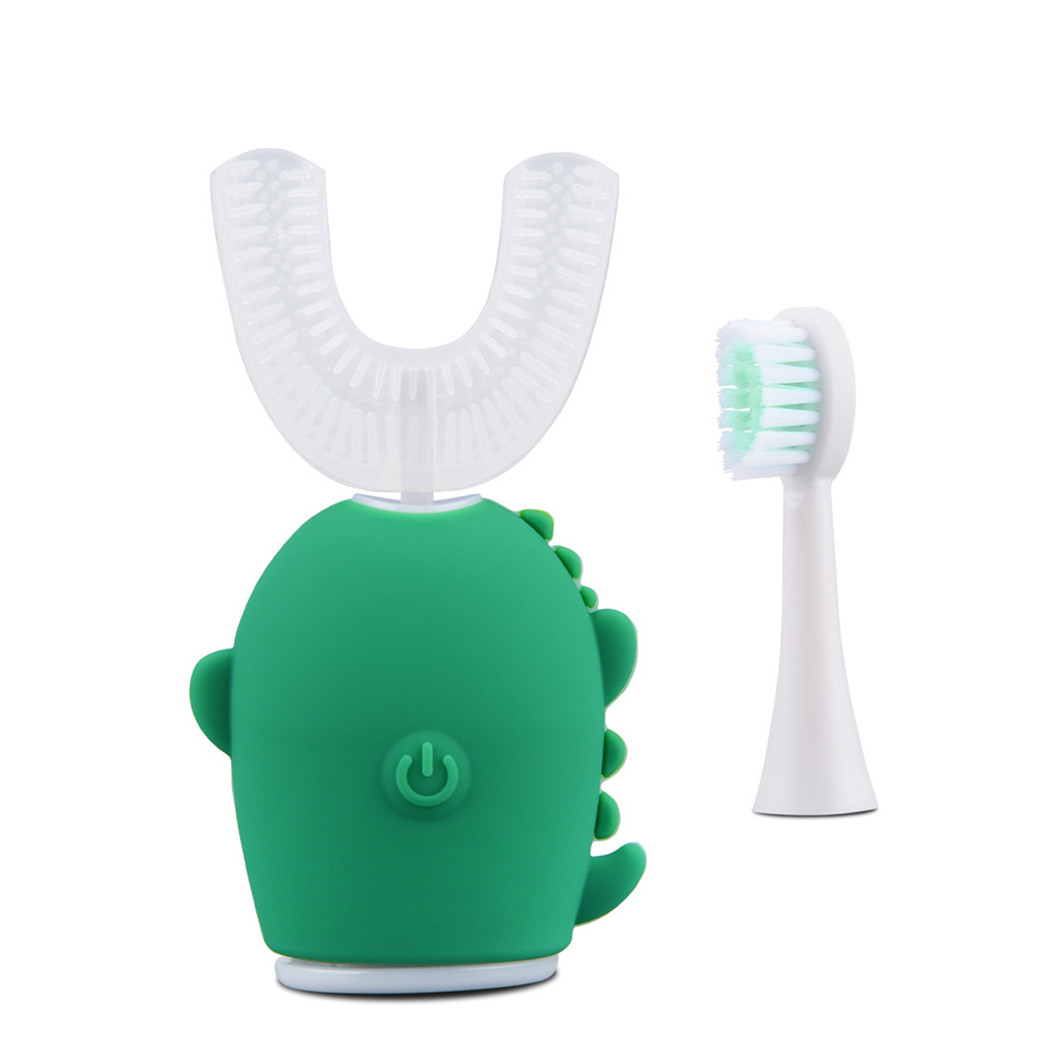 CkeyiN 2in1 Smart U Shape Sonic Kids Electric Toothbrush 360 Degress Automatic Tooth Brush Teeth Whitening Cleaning Rechargeable