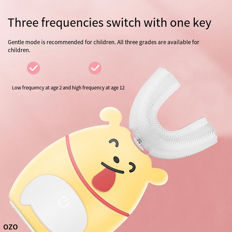 Children's Smart Sonic Electric Toothbrush Soft Silicone Automatic Ultrasonic Toothbrush Kids Cartoon Pattern Xaomi U Toothbrush