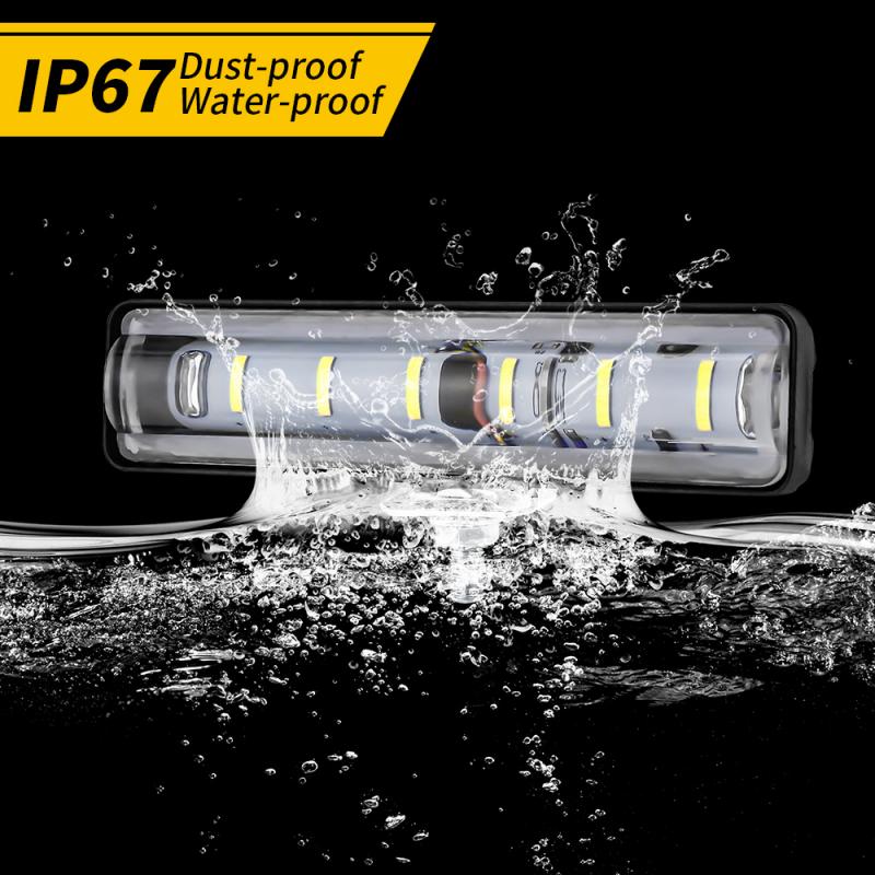 2pc LED Headlights 12-60V 6500k For Auto Motorcycle Truck Boat Tractor Trailer Offroad Work Light 18W LED Work Light Projector Car