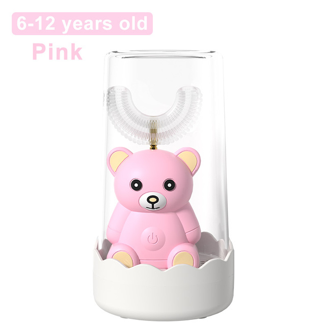 360 Degress U Sonic Electric Toothbrush Kids Silicone Automatic Ultrasonic Tooth Brush Children Teeth Brush Bear Cartoon