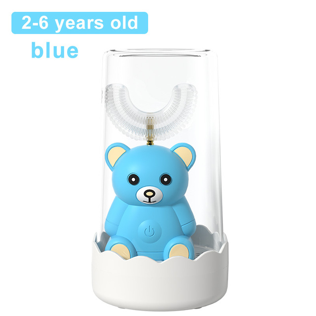 360 Degress U Sonic Electric Toothbrush Kids Silicone Automatic Ultrasonic Tooth Brush Children Teeth Brush Bear Cartoon