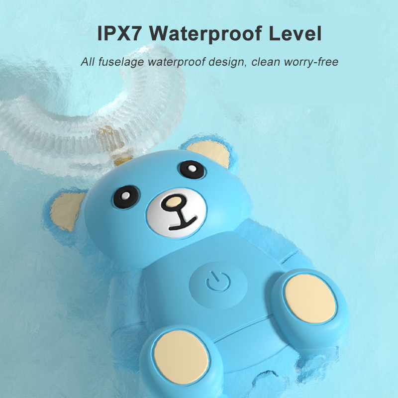 360 Degress U Sonic Electric Toothbrush Kids Silicone Automatic Ultrasonic Tooth Brush Children Teeth Brush Bear Cartoon