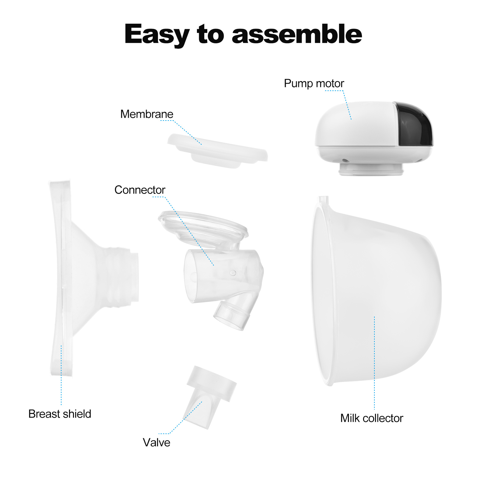 Wearable Hands Free in-Bra Electric Breast Pump Silent Invisible Pain Free Feeding Pump Portable Integrated Breast Pump