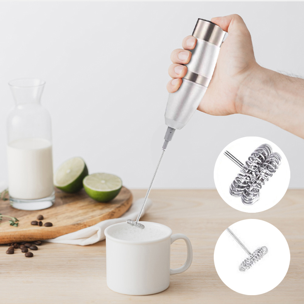 Kitchen Dining room appliances 1PC Handheld Mini Electric Milk Frothers with 2PCS Whisk Head Drink Foamer Whisk Mixer Stirrer Coffee Egg Beater