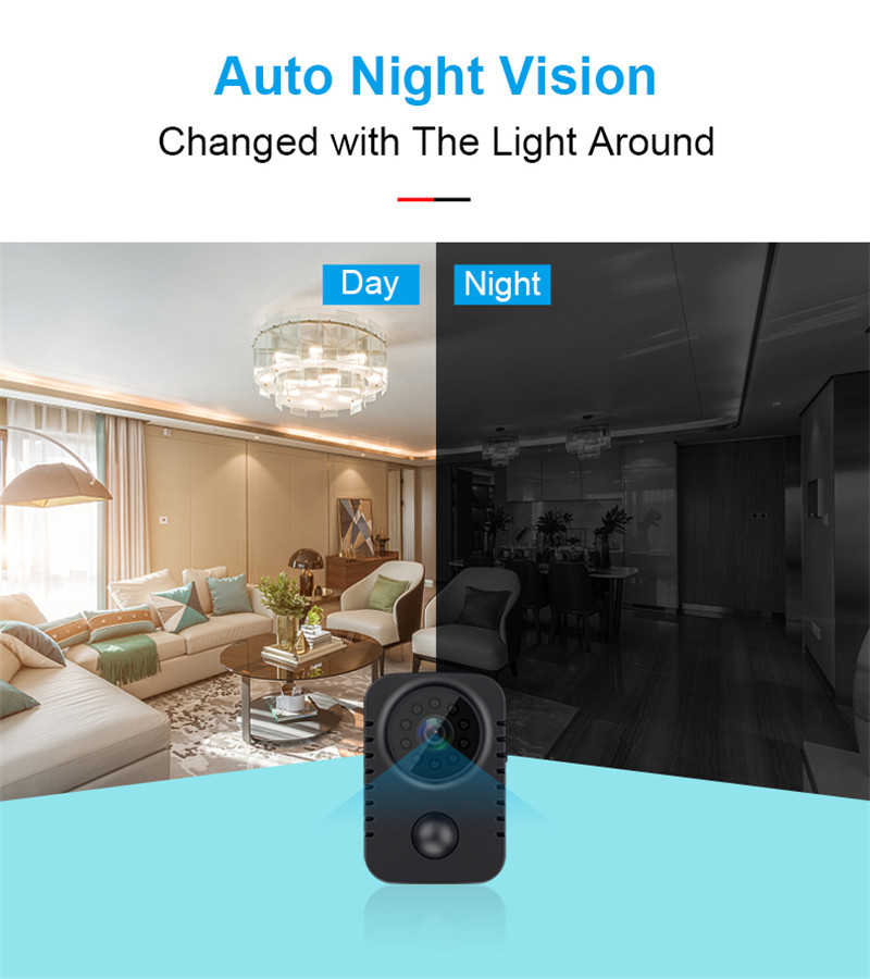 HD Mini Body Camera Wireless 1080P Security Pocket Night Vision Motion Activated Small Cam For Cars Standby PIR Video Recorder（no card））