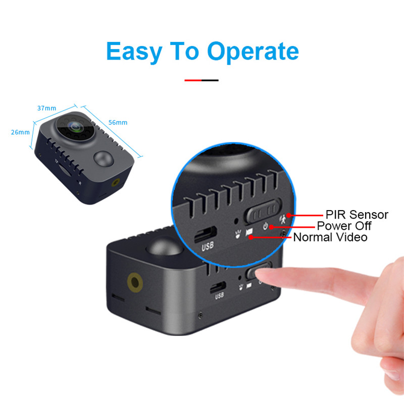 HD Mini Body Camera Wireless 1080P Security Pocket Night Vision Motion Activated Small Cam For Cars Standby PIR Video Recorder（no card））