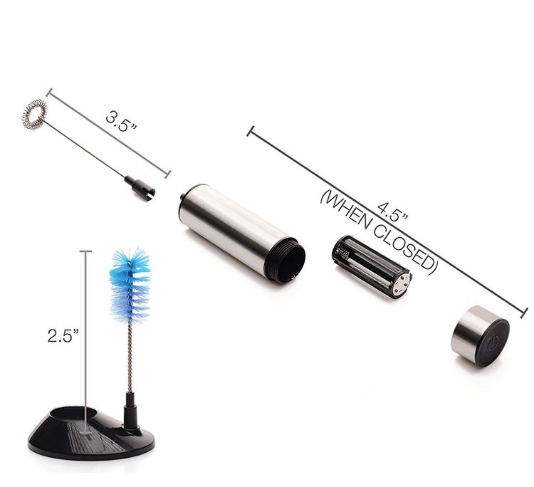 Kitchen Dining room appliances LMETJMA Electric Milk Frother Handheld Battery Operated Milk Foam Maker Coffee Frother Egg Beater Whisk Mixer Stirrer KC0273