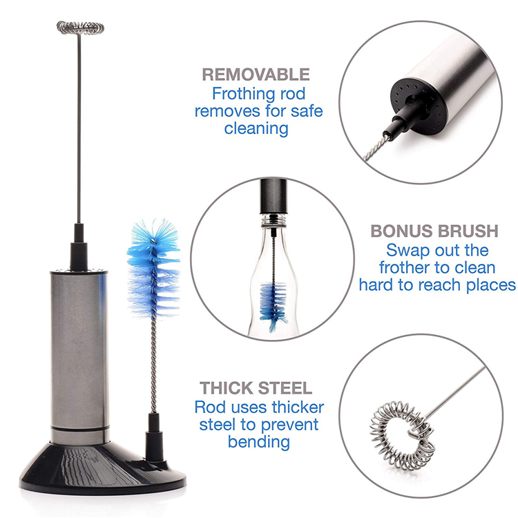 Kitchen Dining room appliances LMETJMA Electric Milk Frother Handheld Battery Operated Milk Foam Maker Coffee Frother Egg Beater Whisk Mixer Stirrer KC0273