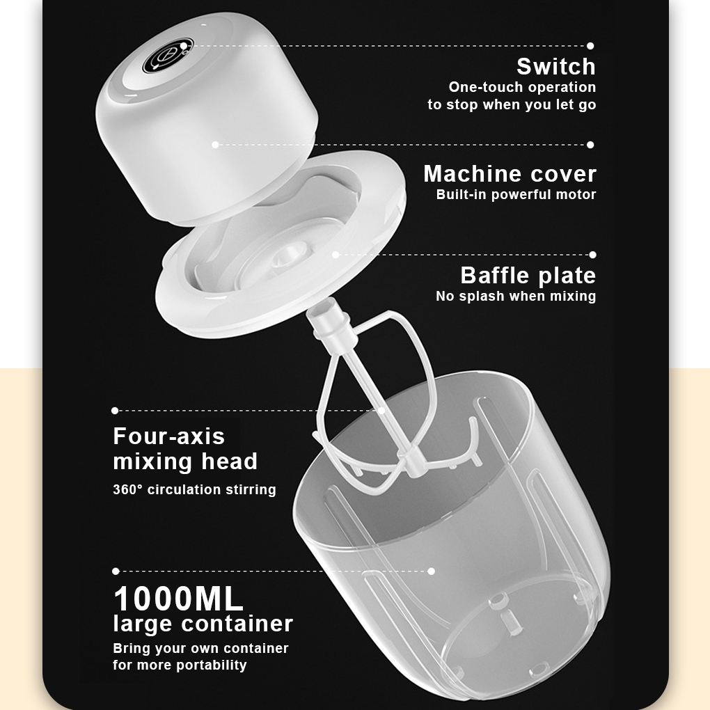 Kitchen Dining room appliances Electric Egg Beater Kitchen Food Stand Mixer PP Material Bowl Cream Egg Whisk Whip Dough Kneading Food Mixer Kitchen Tool