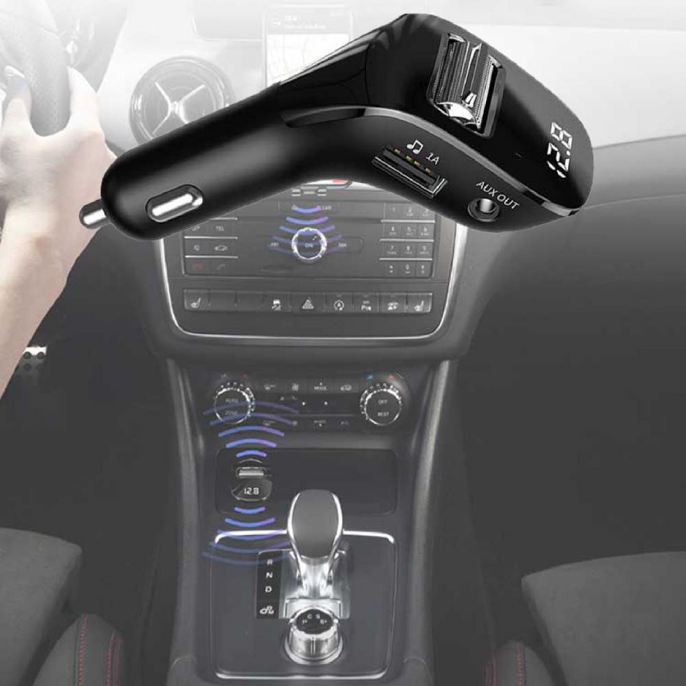 Car Bluetooth 5.0 FM Transmitter Wireless Handsfree Audio Receiver Auto MP3 Player 2.1A Dual USB Fast Charger Car Accessories