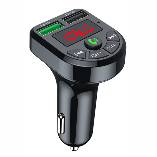 Bluetooth 5.0 FM Transmitter Car Kit MP3 Modulator Player Wireless Handsfree Audio Receiver Dual USB Fast Charger 3.1A