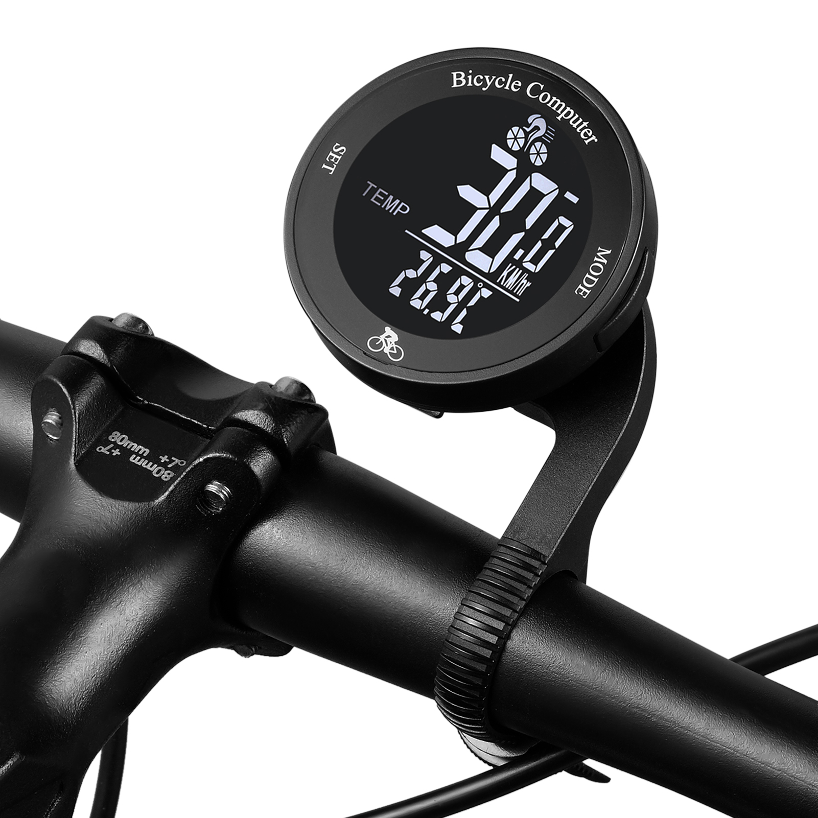 Wireless Bike Computer Waterproof Bicycle Odometer Multi Functional LCD Screen Cycling Speedometer Mountain Bike Speedo Meter