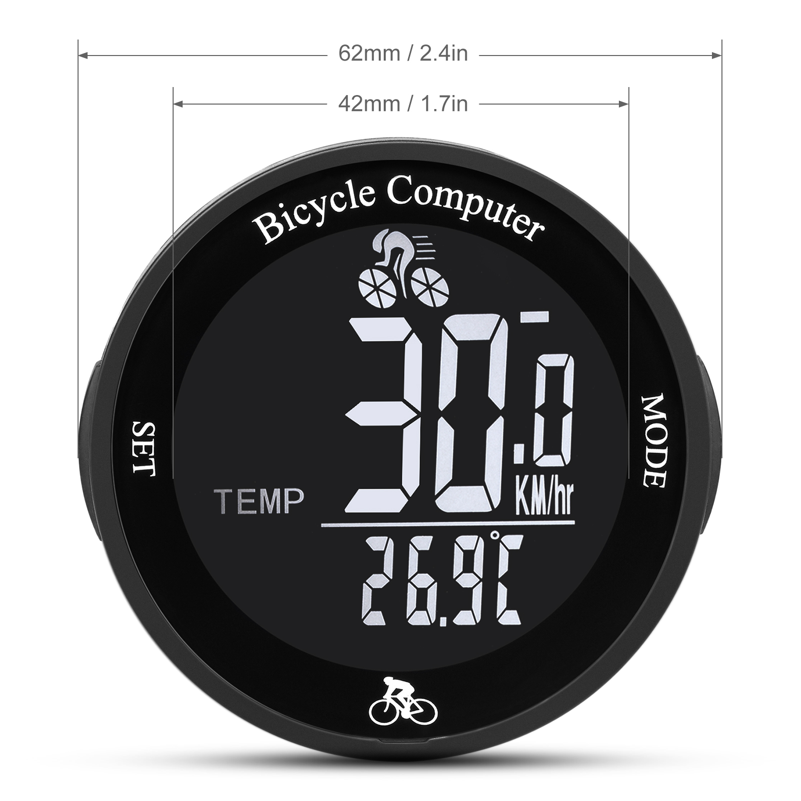 Wireless Bike Computer Waterproof Bicycle Odometer Multi Functional LCD Screen Cycling Speedometer Mountain Bike Speedo Meter
