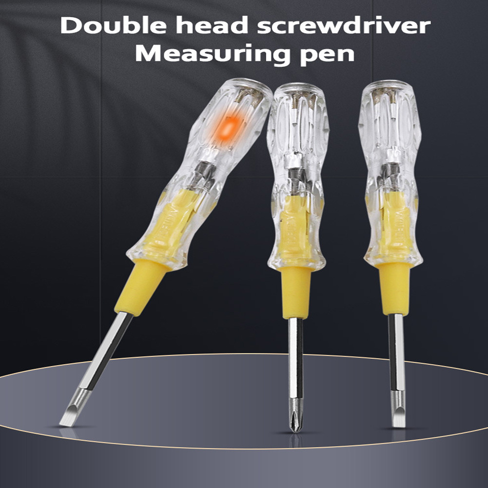 1pc Screwdriver Test Pencil 100-500V Tester Double Heads Electrical Screwdriver Probe Voltage Detector Test Pen Electrician Tool