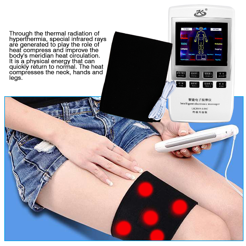 10 Modes Multifunction Body Massager Tens Acupuncture Therapy Massage Electric Muscle Stimulator 18 Pads For Body Pain Relief