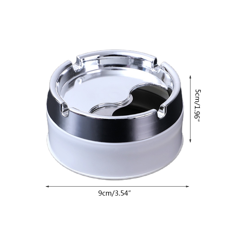 Stainless Steel Ashtray Round Windproof Ashtrays with Rotating Lid for Home Garden Outdoor Indoor Portable Office Sealing