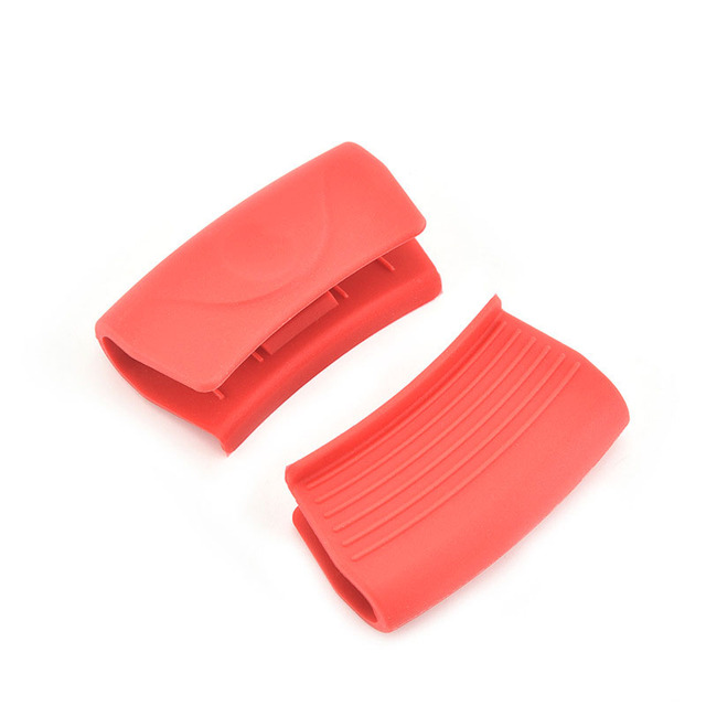 2pcs Non-slip Handle Cover Silicone Heat Resistant Clip Anti-scald Heat Pot Clips Bowel Microwave Oven Gloves Kitchen Gadgets