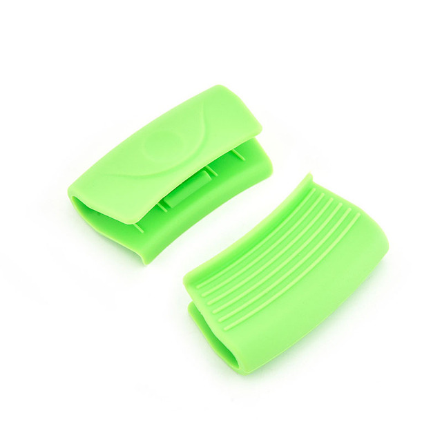 2pcs Non-slip Handle Cover Silicone Heat Resistant Clip Anti-scald Heat Pot Clips Bowel Microwave Oven Gloves Kitchen Gadgets