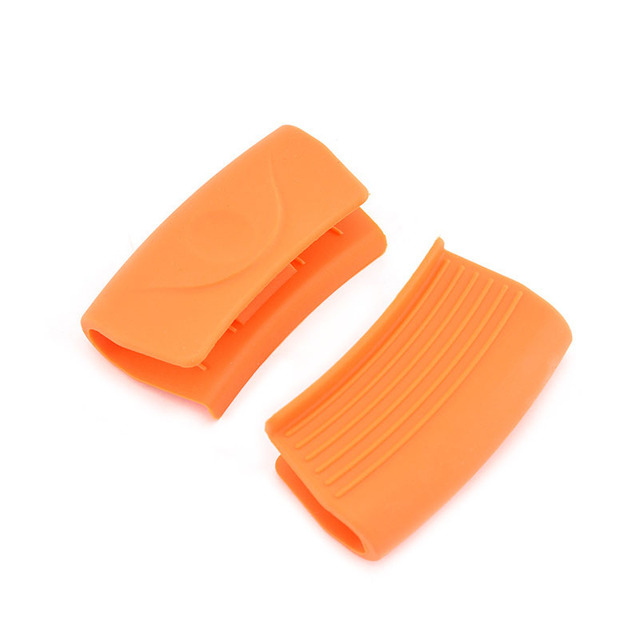 2pcs Non-slip Handle Cover Silicone Heat Resistant Clip Anti-scald Heat Pot Clips Bowel Microwave Oven Gloves Kitchen Gadgets