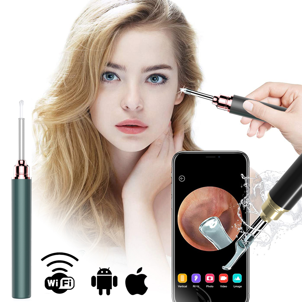 Wireless In Ear Cleaning Endoscope Spoon Portable WiFi Mini Camera Ear Picker for Adults Kids Compatible with Android iOS Visual